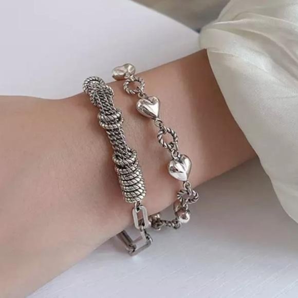 Jewelry - NEW 925 STERLING SILVER HEART BRACELET, NICE BRACELET, CUTE BRACELET